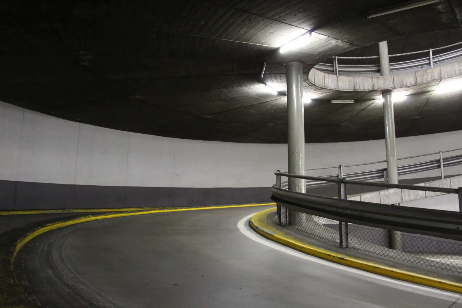 Parking deck of an underground car park during repair work