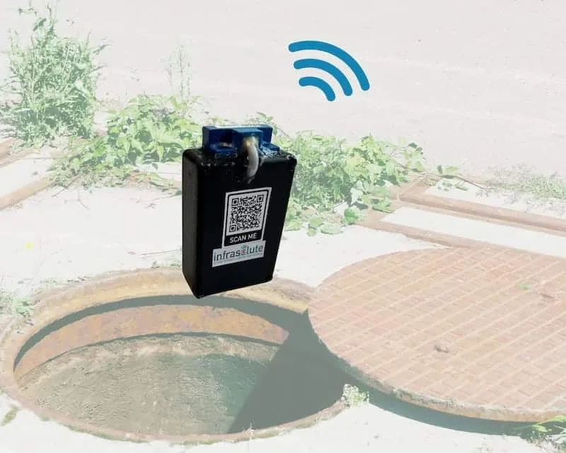 Manhole sensor for access and sabotage monitoring